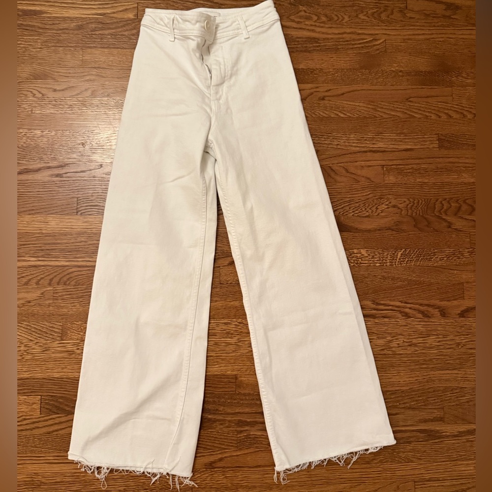 Zara White Marine Straight Jeans